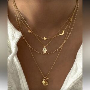 Gold Layered Necklace Set N1125